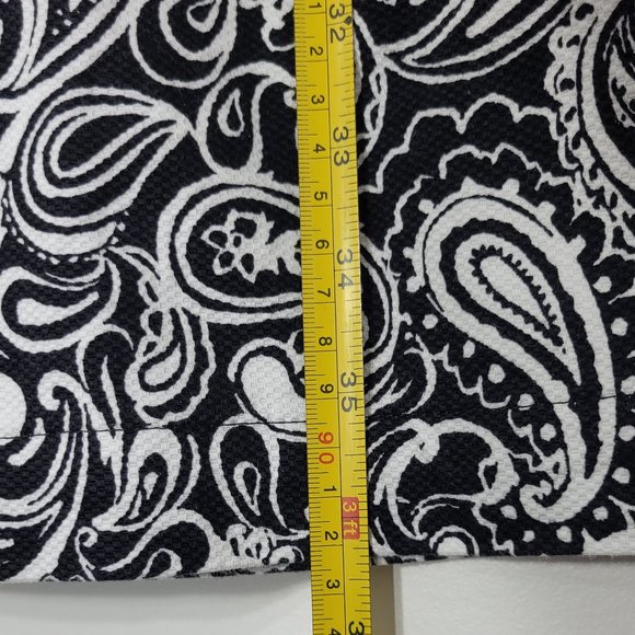 Talbots Women's Black & White Paisley Cotton Sleeveless Dress Pockets 6 Petite - Picture 9 of 11